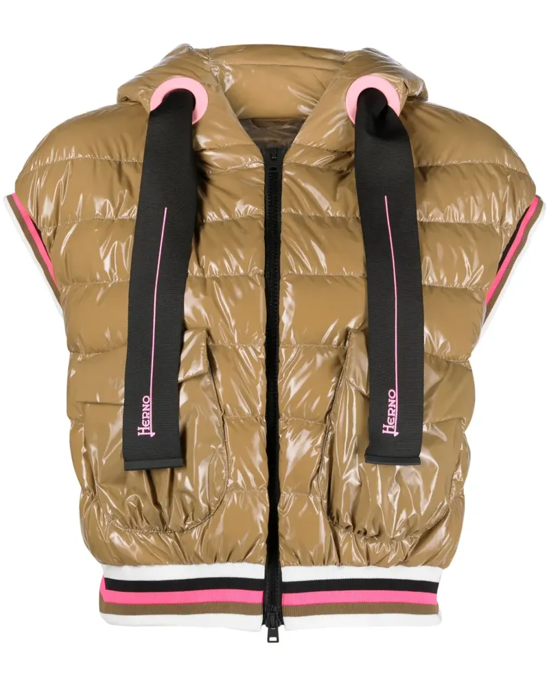 Herno Gefütterte Weste mit Finish - Braun Braun