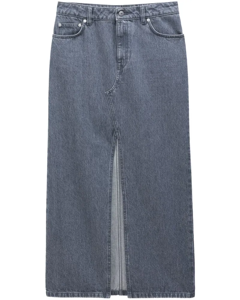 Filippa K Bio-Baumwoll-Maxirock mit Schlitz - Grau Grau