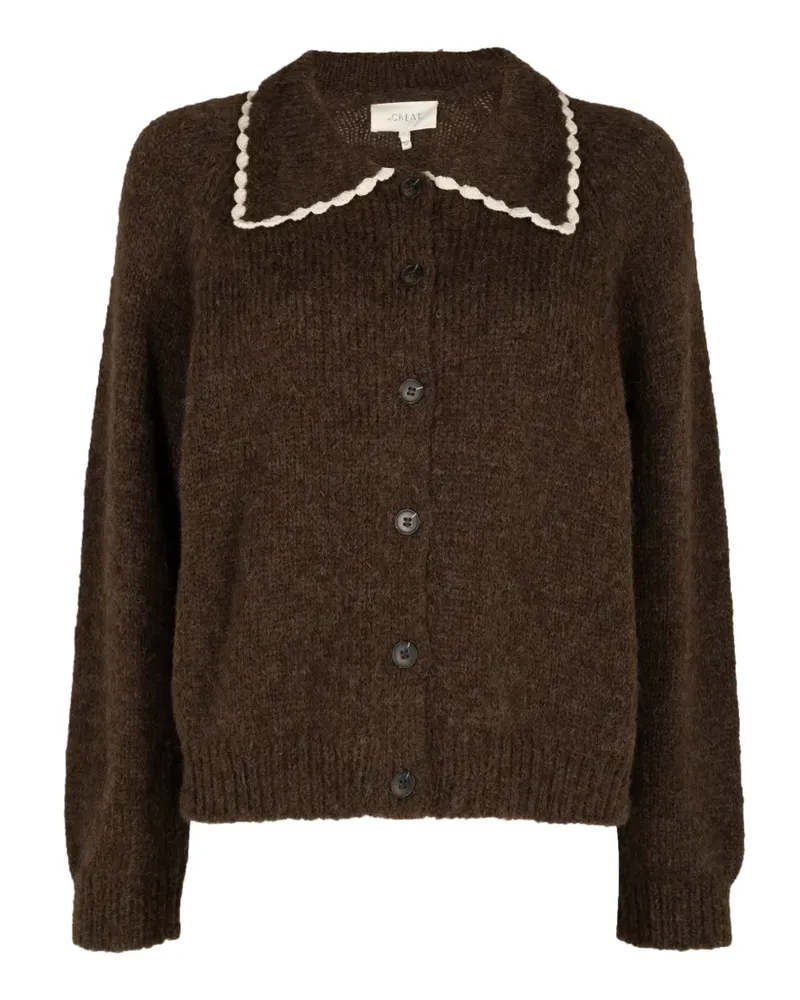The Great Cardigan mit Kragen und Häkelbesatz - Braun Braun