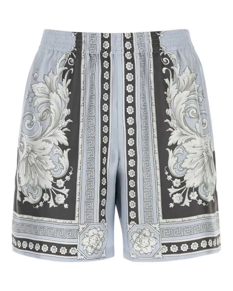 Versace printed silk twill shorts - Grau Grau