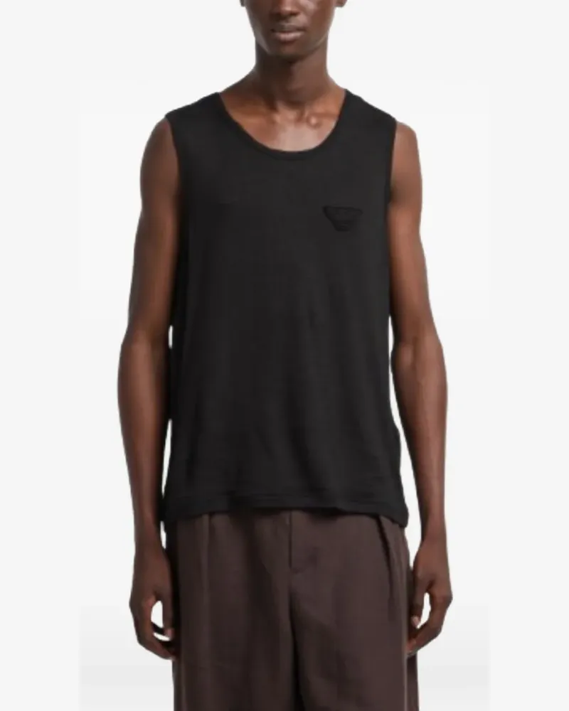 Emporio Armani Pullunder mit Applikation - Schwarz Schwarz