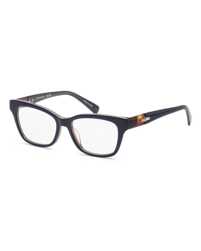 Longchamp Eckige Brille in Schildpattoptik - Blau Blau
