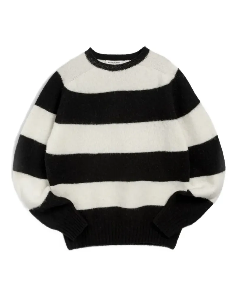 YMC striped crew-neck sweater - Schwarz Schwarz