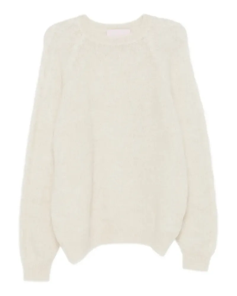 Kristina Ti Pullover mit Zopfmuster und Raglanärmeln - Nude Nude