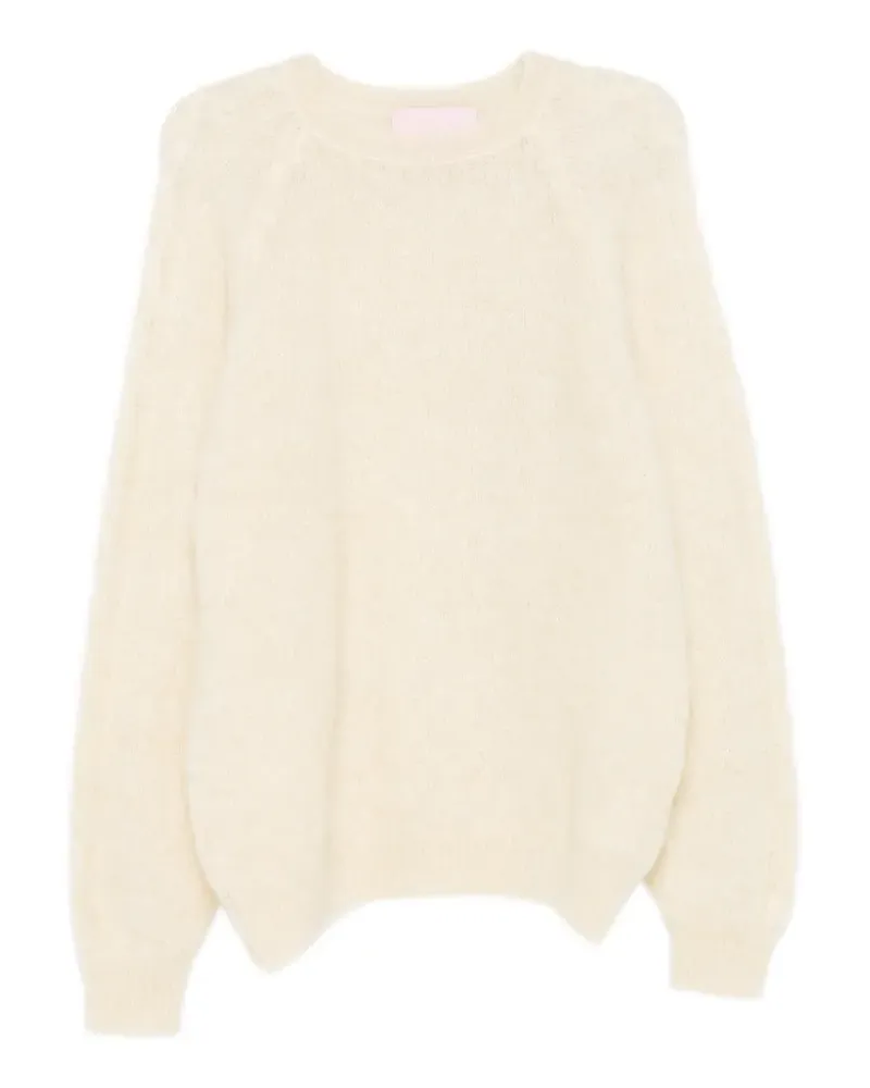 Kristina Ti Pullover mit Zopfmuster und Raglanärmeln - Nude Nude
