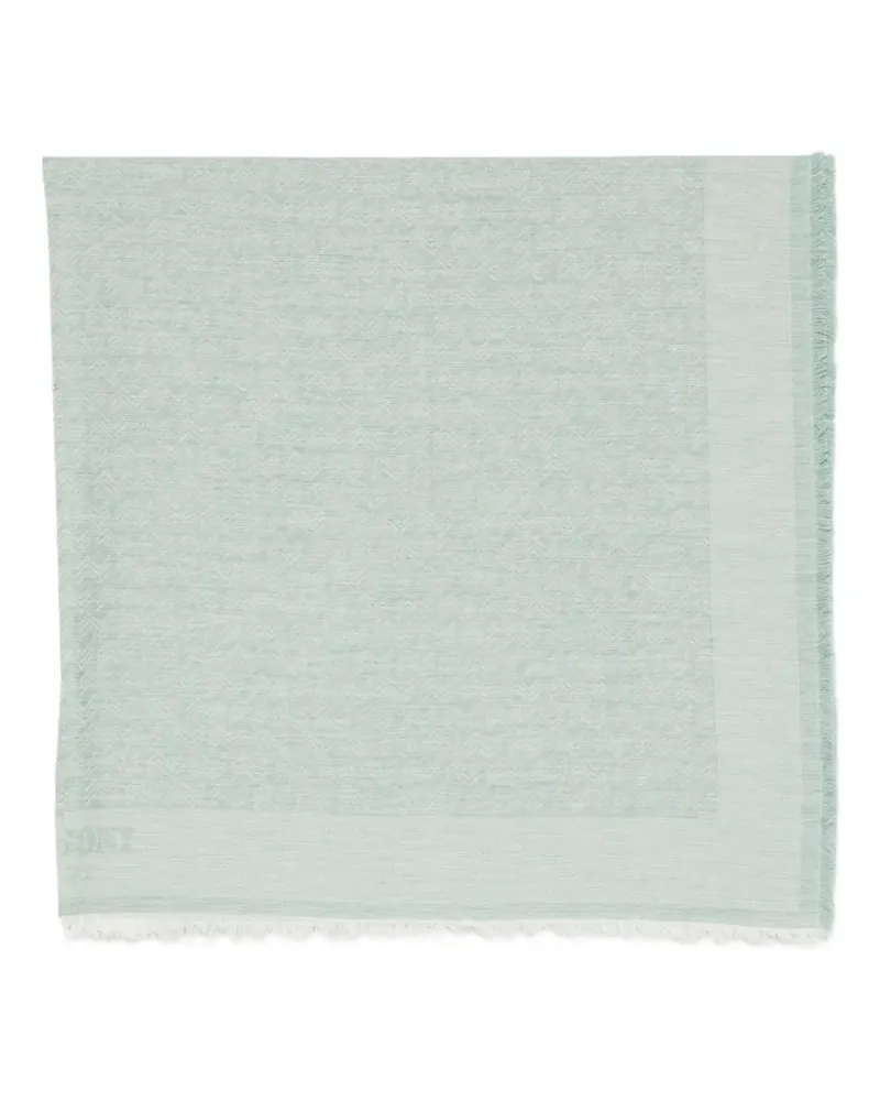 Missoni zigzag-knit fringed scarf - Grün Grün