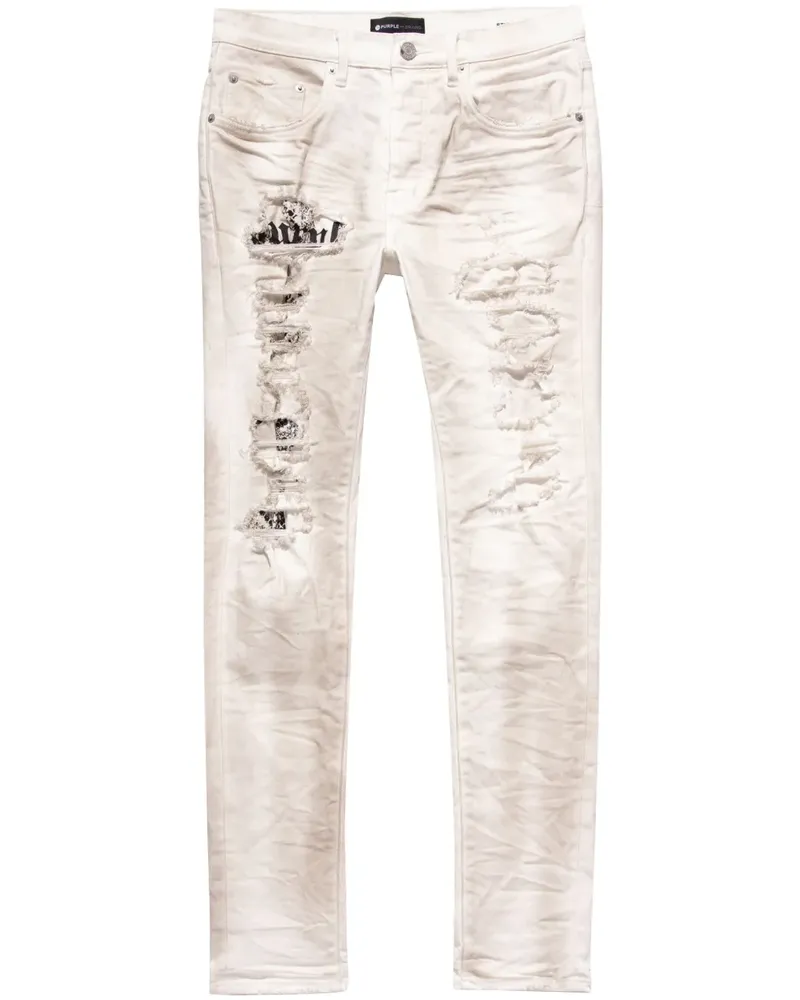PURPLE BRAND Tief sitzende P001 Skinny-Jeans - Weiß Weiß