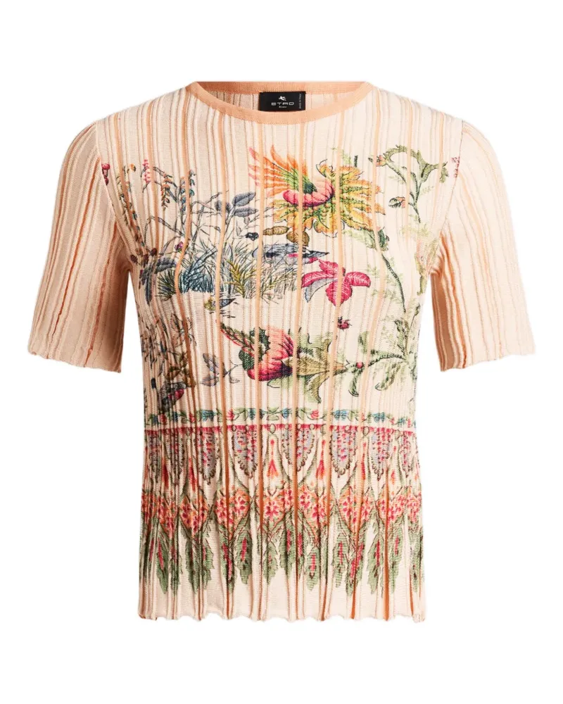 Etro pleating floral top - Nude Nude