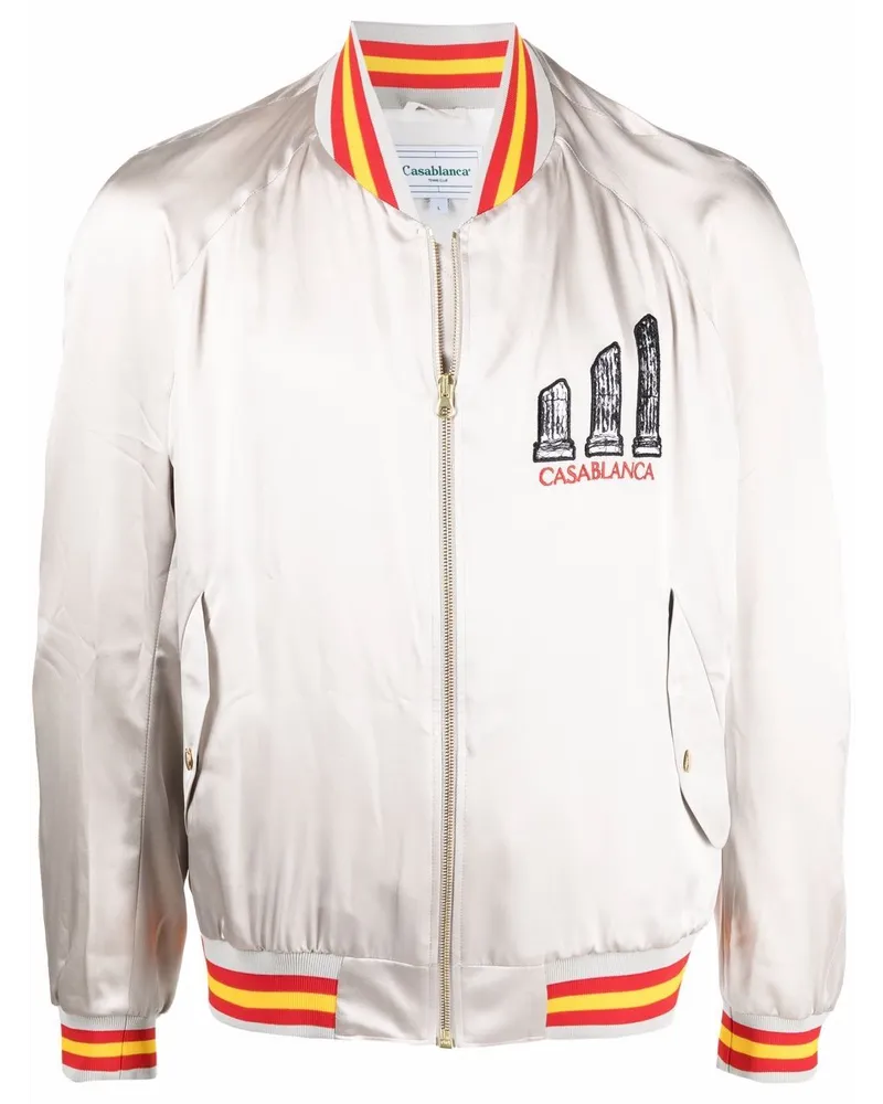 Casablanca Paris Bomberjacke mit Stickerei - Grau Grau