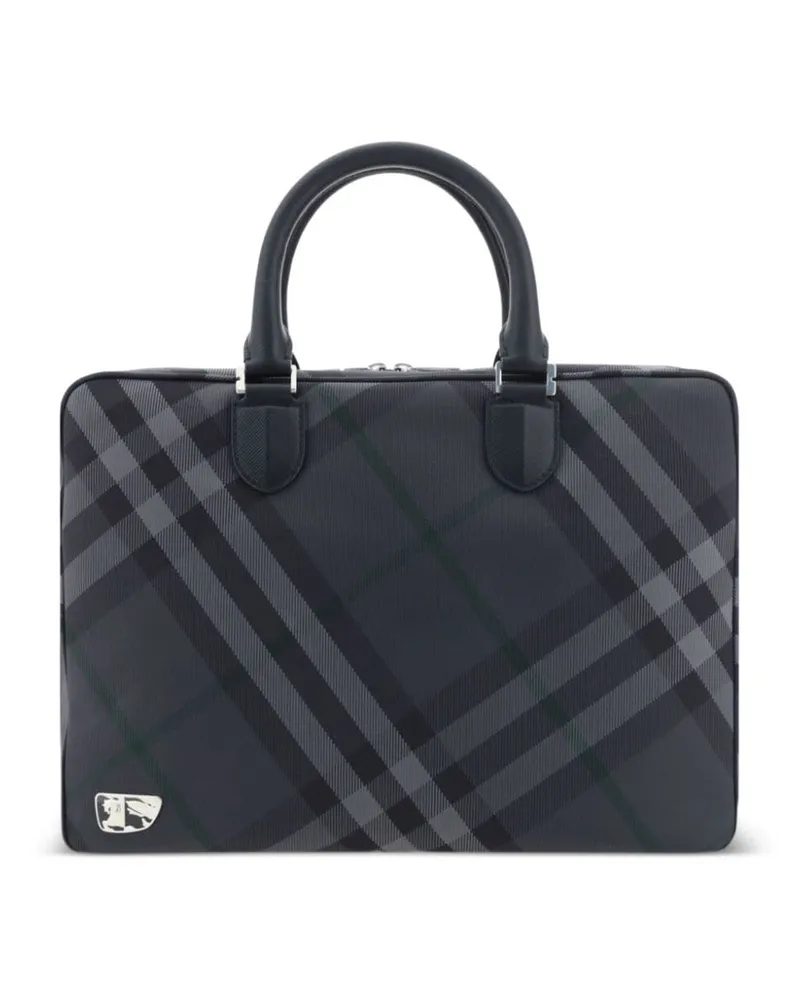 Burberry Aktentasche mit Gittermuster - Schwarz Schwarz