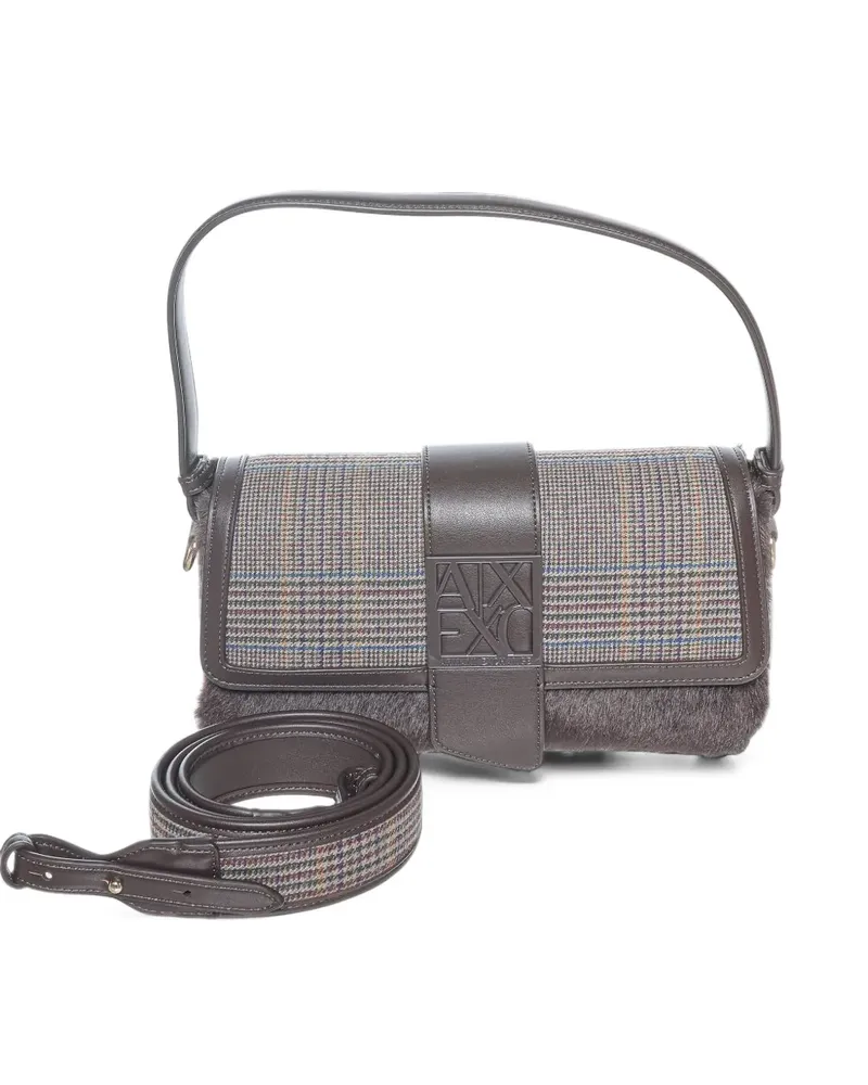 Armani Exchange Schultertasche mit Karomuster - Braun Braun