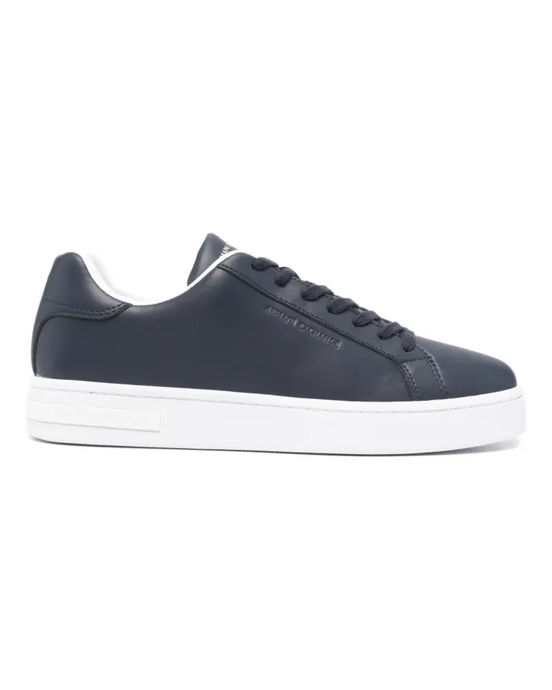 Armani Exchange logo-debossed leather sneakers - Blau Blau
