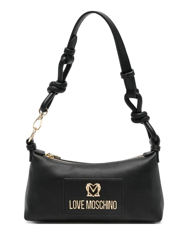 Moschino logo-plaque shoulder bag - Schwarz Schwarz