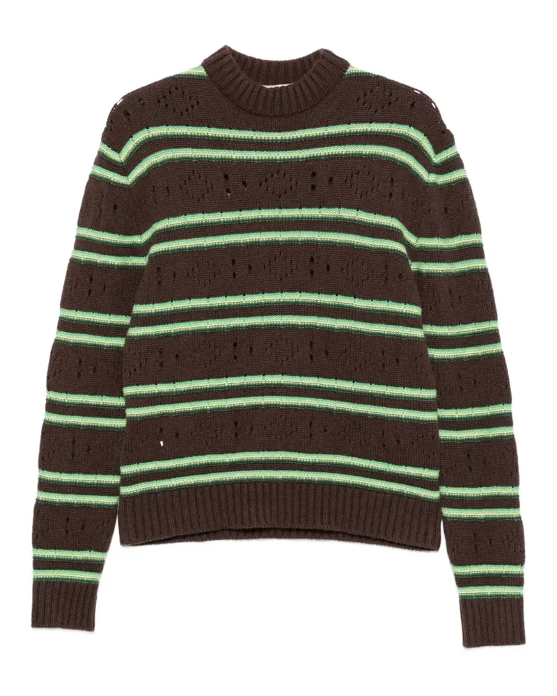 Marni Gestreifter Pullover im Distressed-Look - Braun Braun
