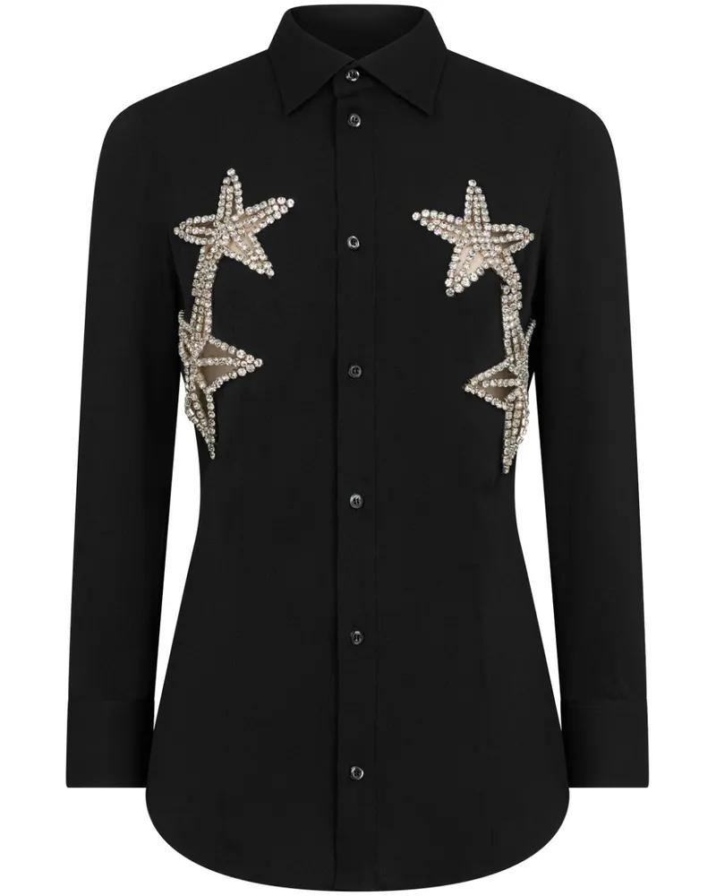 Dsquared2 Kristallverziertes Hemd - Schwarz Schwarz