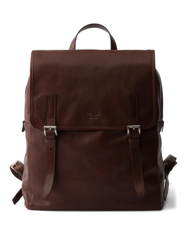 Prada buckled leather backpack - Braun Braun