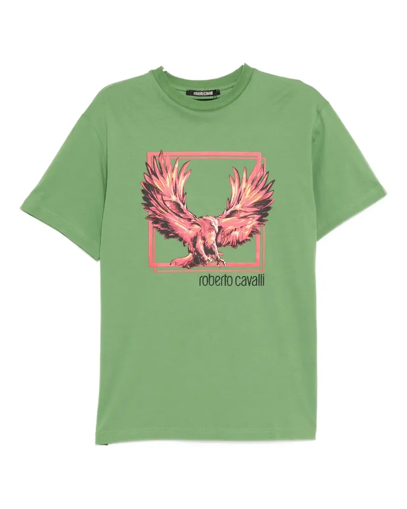 Roberto Cavalli graphic-print cotton T-shirt - Grün Grün