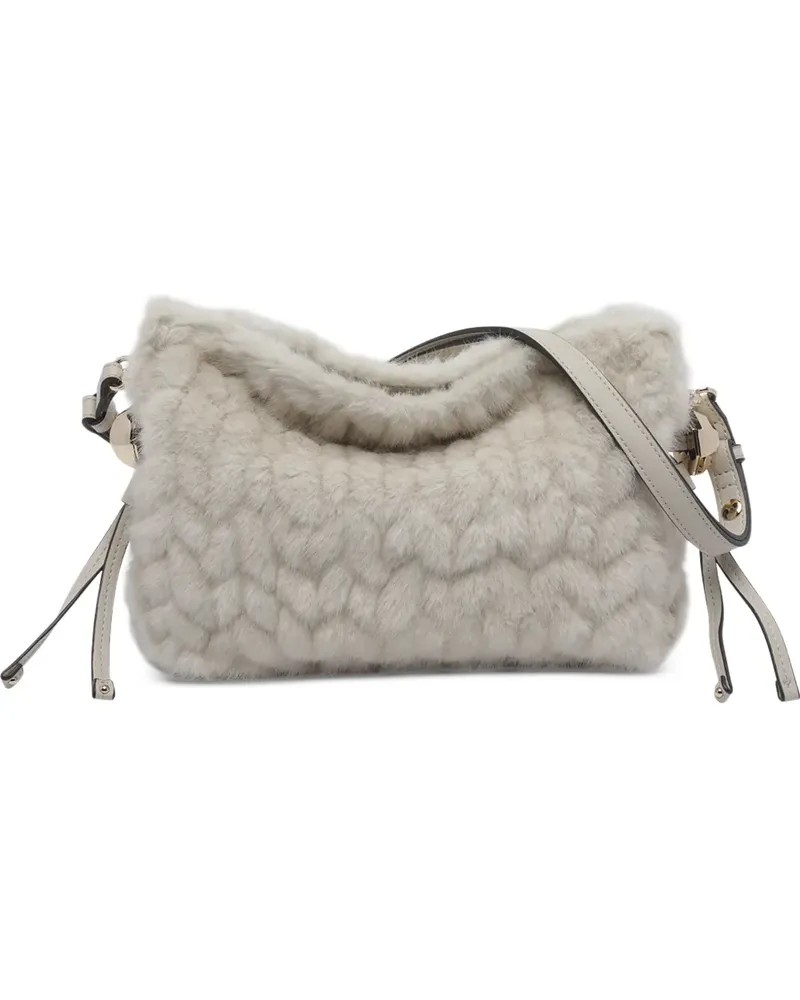 Liu Jo Kleine Riccy Tasche aus Faux Fur - Nude Nude
