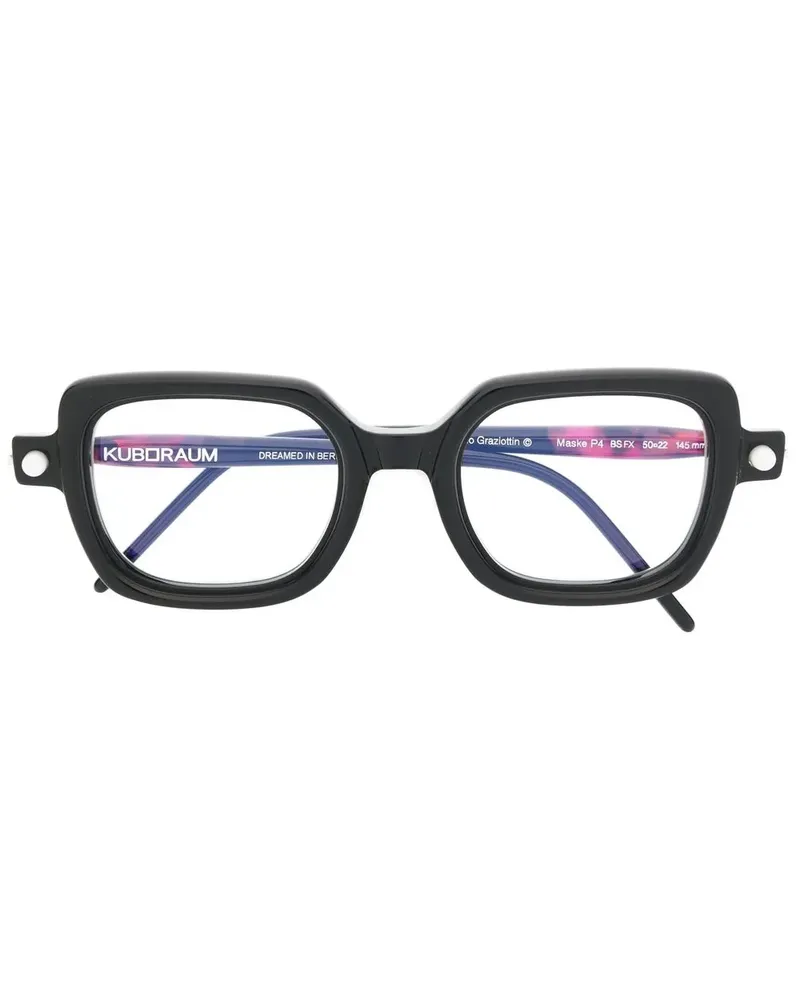 KUBORAUM Brille mit eckigem Gestell - Schwarz Schwarz