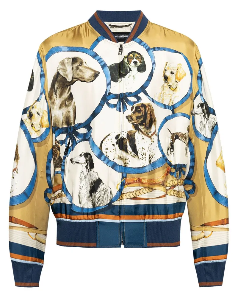 Dolce & Gabbana Bomberjacke mit grafischem Print - Gelb Gelb