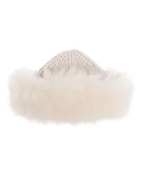 Fabiana Filippi Beanie mit Faux Fur Weiß