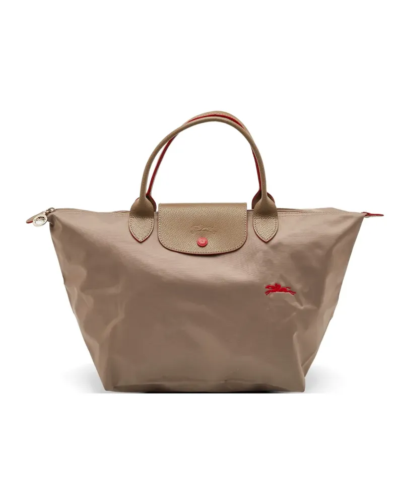 Longchamp medium Le Pliage leather-trim tote bag - Nude Nude