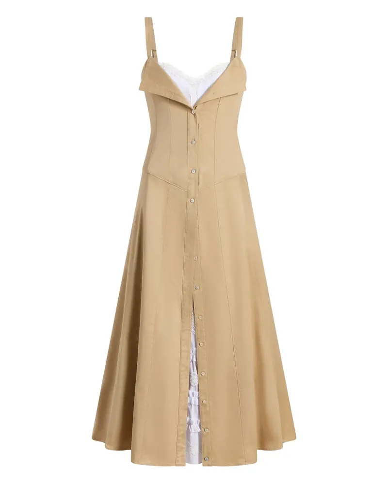 Cinq à Sept Lucil Midikleid mit Knöpfen - Braun Braun