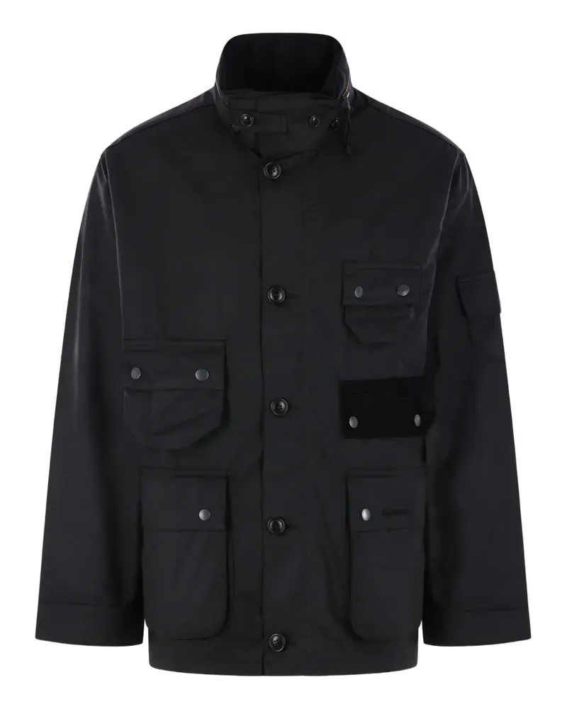 Barbour logo-embroidered jacket - Schwarz Schwarz