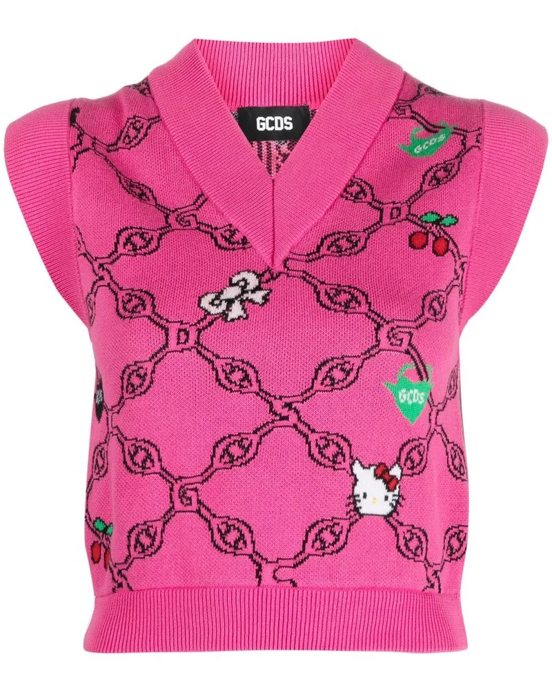 GCDS Top mit grafischem Print - Rosa Rosa