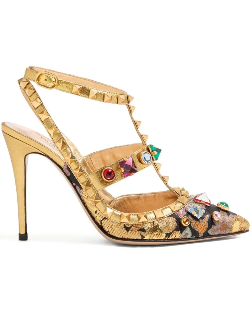 Valentino Garavani Rockstud Pumps 100mm - Gold Gold