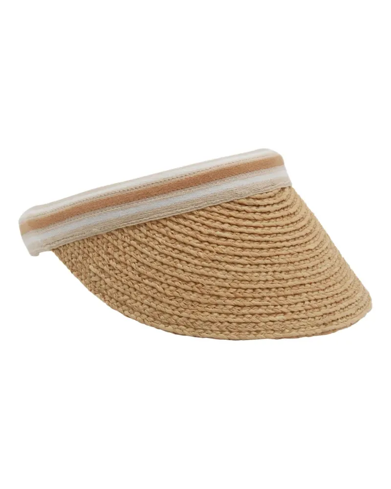 Helen Kaminski Bianca logo raffia visor hat - Braun Braun
