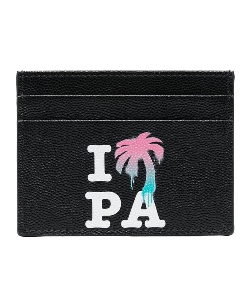 Palm Angels Kartenetui mit grafischem Print - Schwarz Schwarz