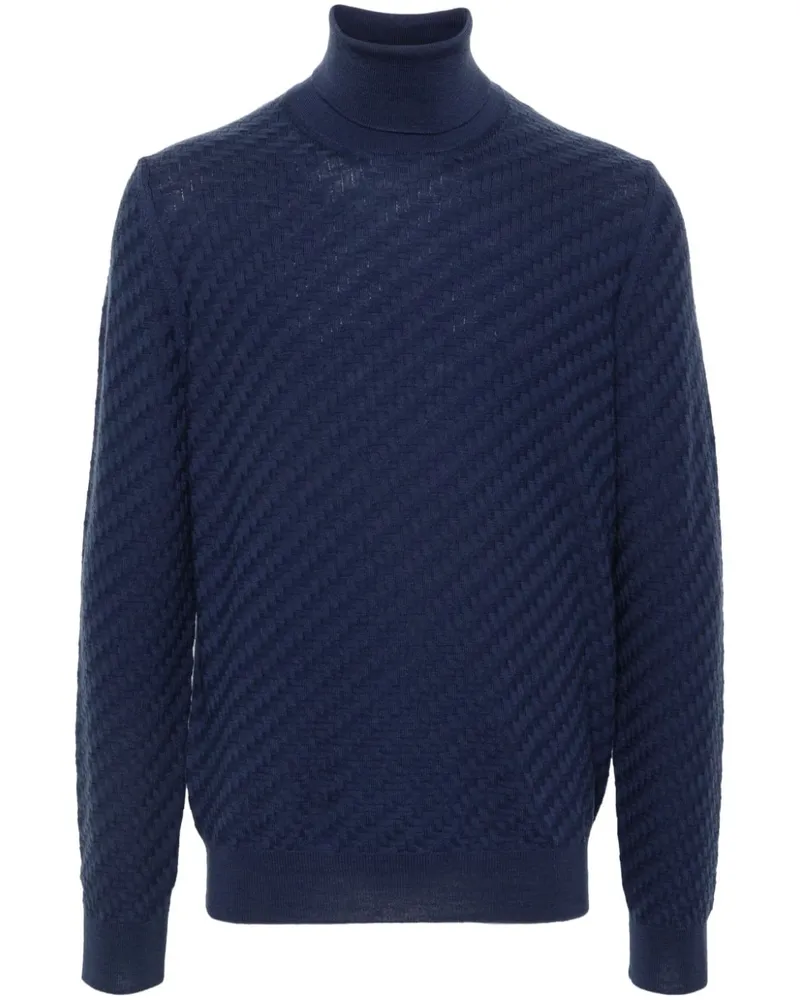 Corneliani Pullover mit Webmuster Blau