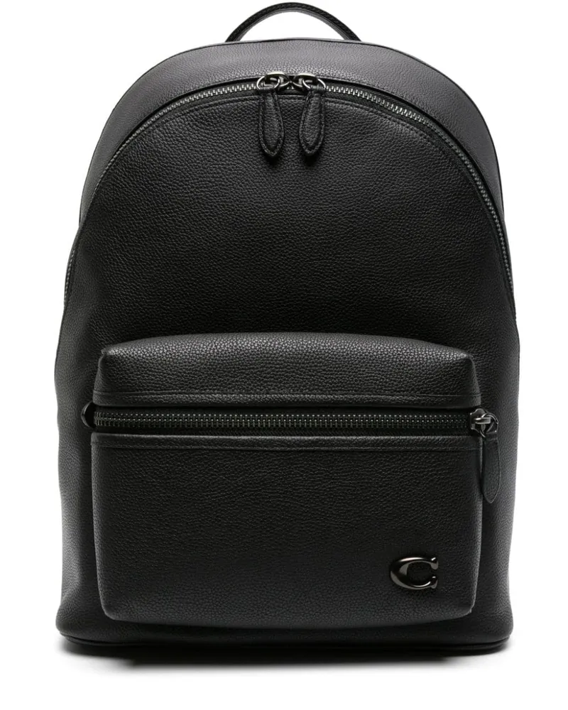 Coach Rucksack mit Logo-Schild - Schwarz Schwarz