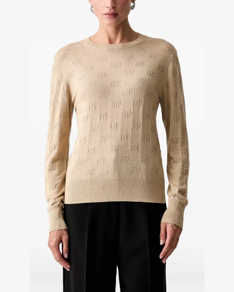 Armani Exchange logo-jacquard sweater - Nude Nude