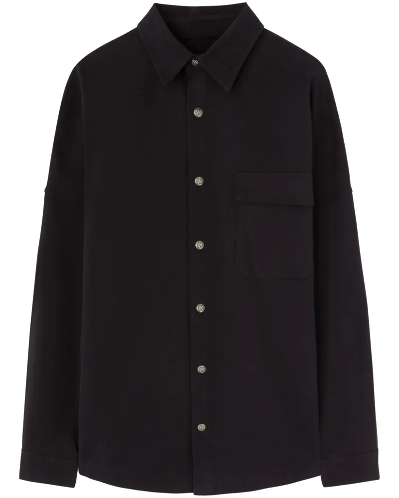 Palm Angels Hemd mit Logo-Print - Schwarz Schwarz