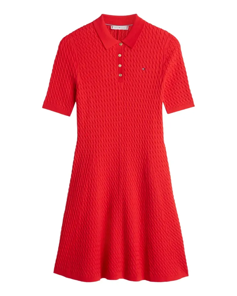 Tommy Hilfiger cable-knit polo dress - Rot Rot