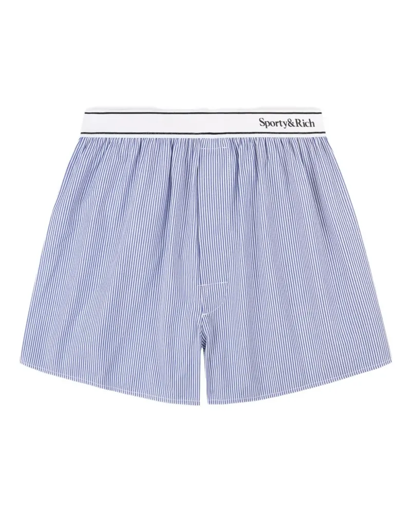 SPORTY & RICH striped waistband shorts - Blau Blau