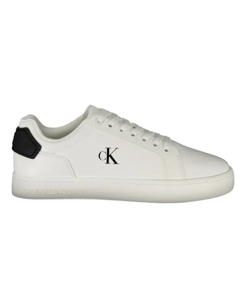 Calvin Klein logo-print leather sneakers - Weiß Weiß
