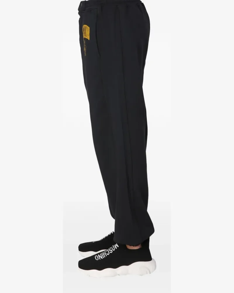 Moschino logo-print cotton track pants - Schwarz Schwarz