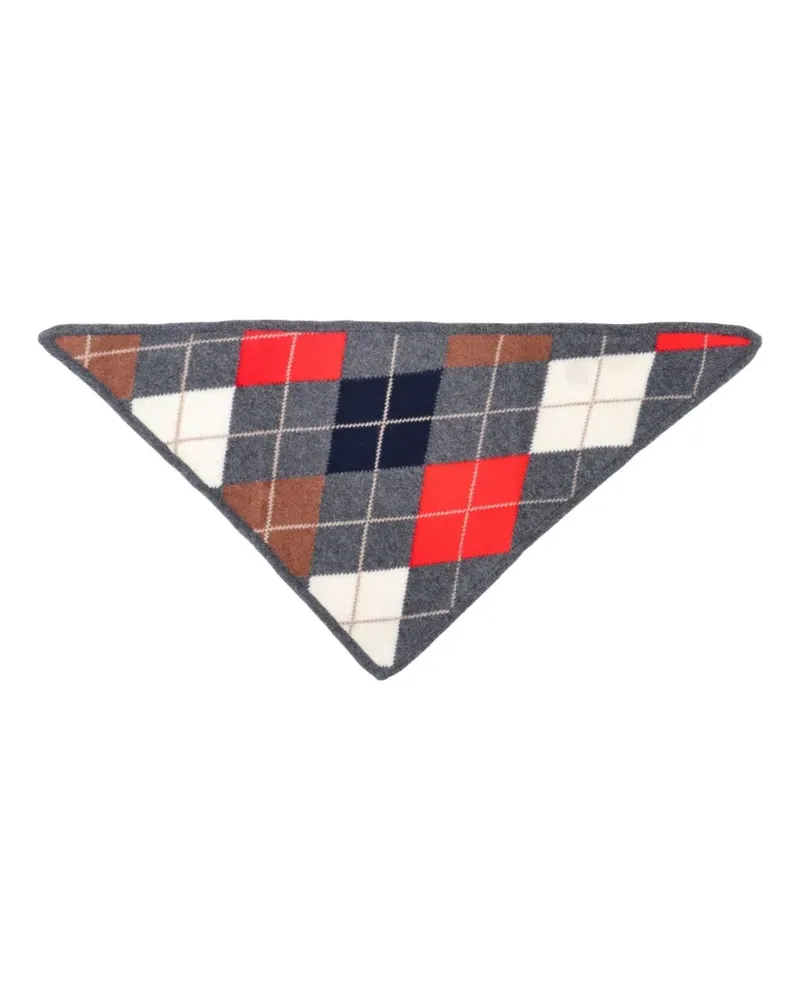 &Daughter argyle-intarsia triangular scarf - Grau Grau