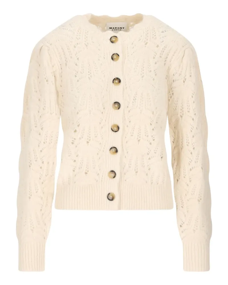 Isabel Marant button-detailed lace-knit cardigan - Nude Nude