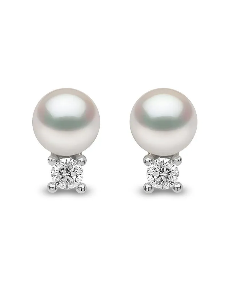 YOKO London 18kt Weißgoldohrringe mit Diamanten und Perlen - Silber Silber