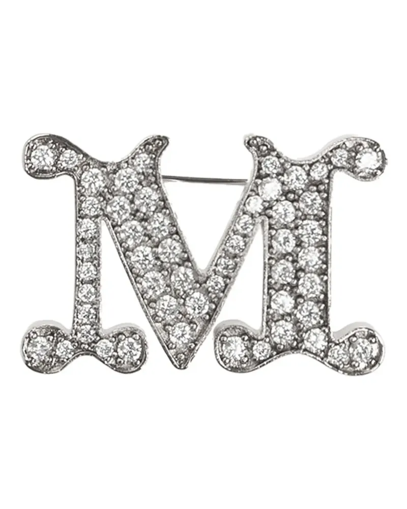 Max Mara Facella Brosche mit Zirkon - Silber Silber