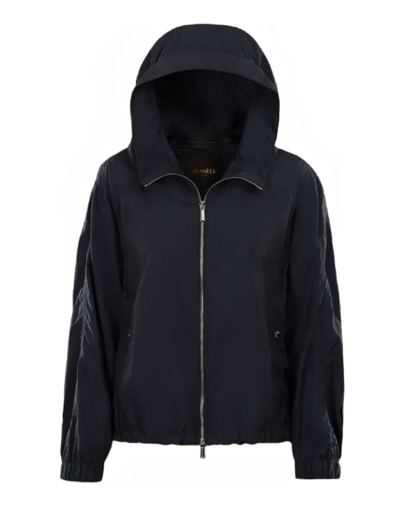 MOORER Lumina hooded drawcord-hem jacket - Blau Blau