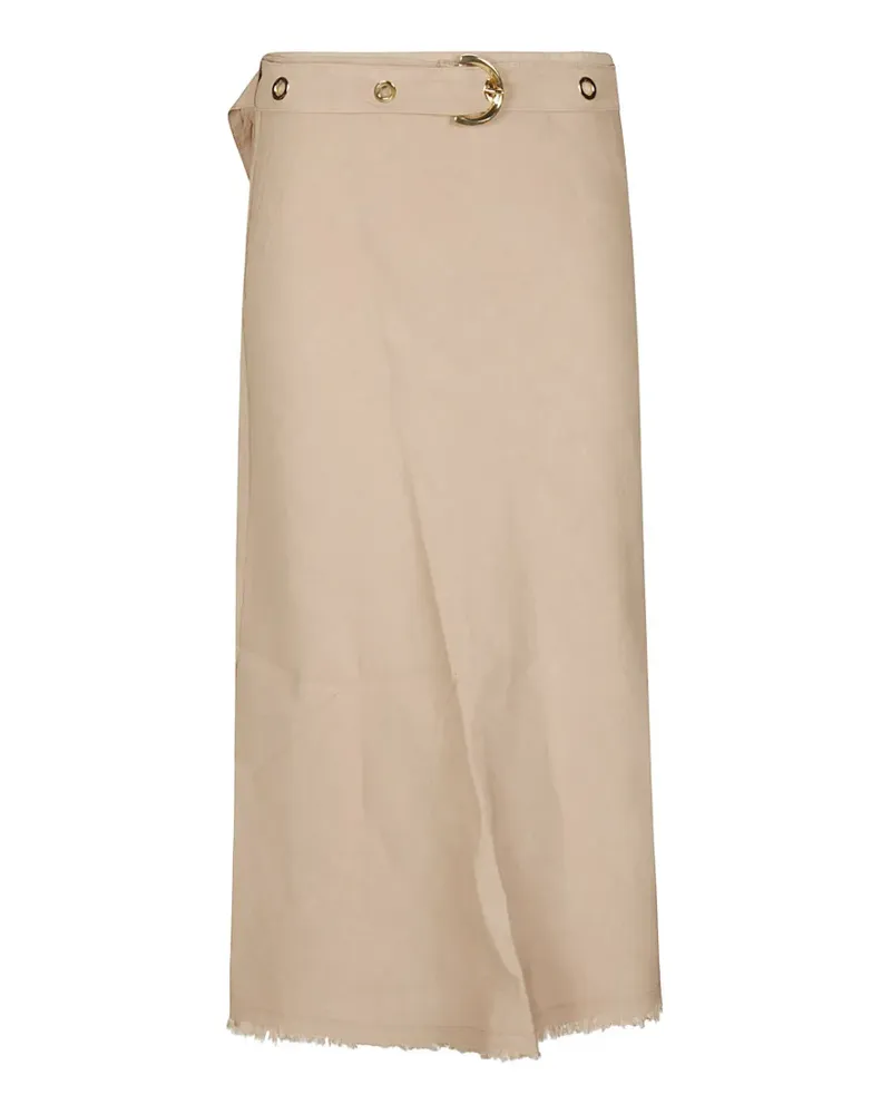 Pinko eyelet-embellished belted skirt - Nude Nude