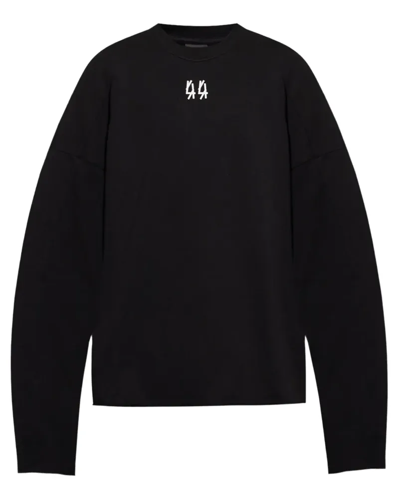 44 LABEL GROUP Sweatshirt mit Logo-Print - Schwarz Schwarz