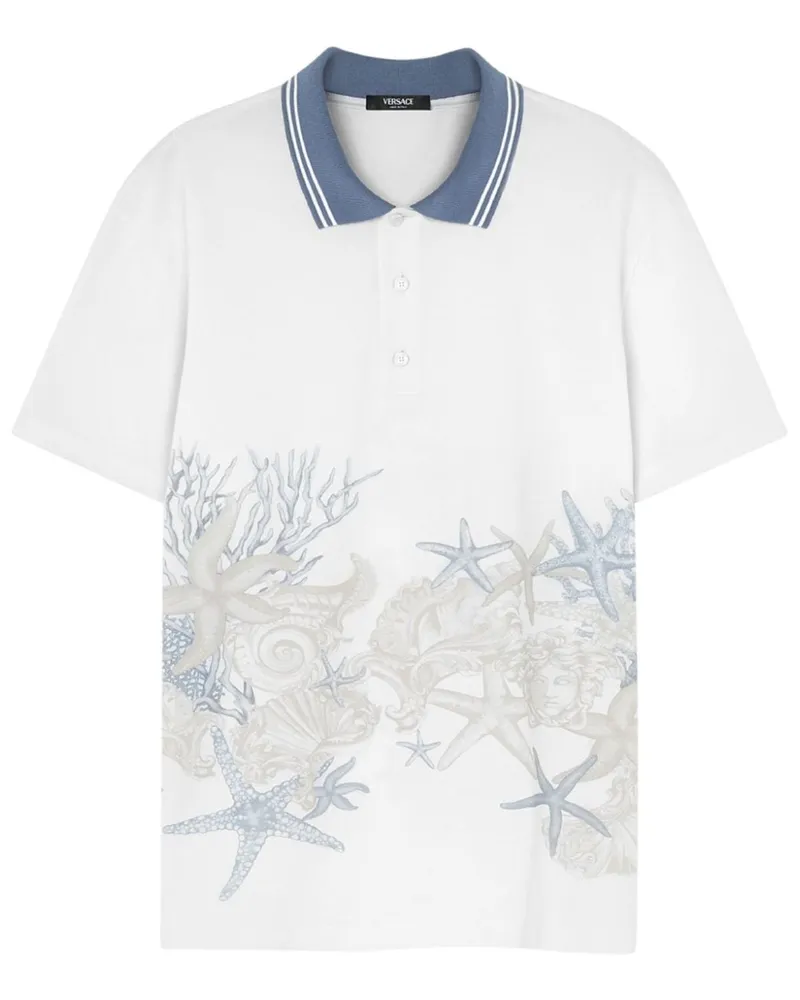 Versace Barocco Sea Poloshirt Weiß