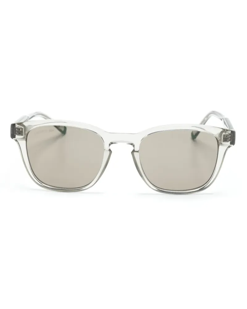 Lacoste Eckige Sonnenbrille mit Logo-Gravur - Grau Grau