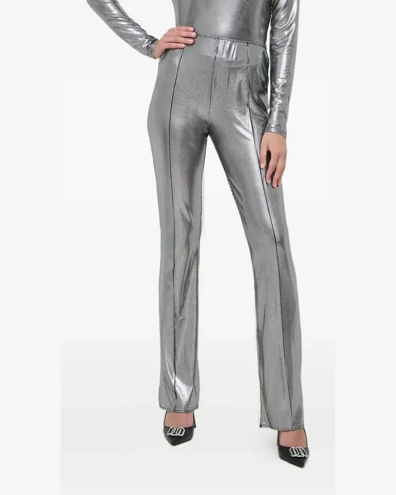 Notes du Nord Gerippte Hose im Metallic-Look - Grau Grau